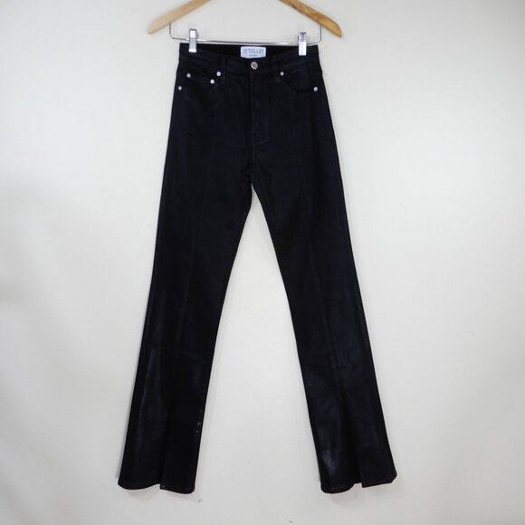 Derek Lamb 10 Crosby Lucia High Rise Split Hem JEANS 24 Coated Black NEW $285 - Picture 8 of 14
